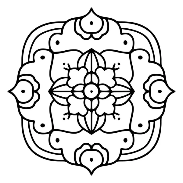 Handgezeichnete einzigartige kunstvolle Mandala-Designelemente. — Stockvektor
