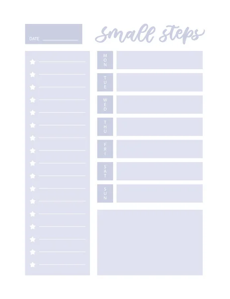 Daily and weekly planner. Simple feminine to do list. — Stock Vector