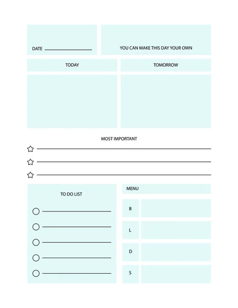 Daily and weekly planner. Simple feminine to do list. — Stock Vector