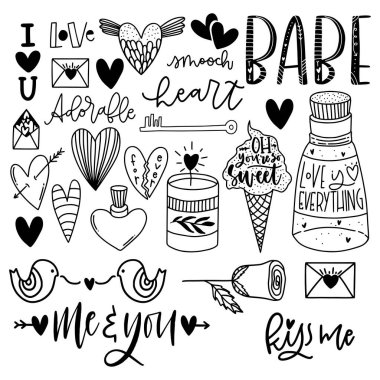 Cute Valentine's day lettering composition. Lovely and simple design. clipart