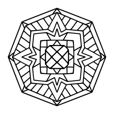 El çizimi Flower Mandala çizimi. Klasik dekoratif öge.