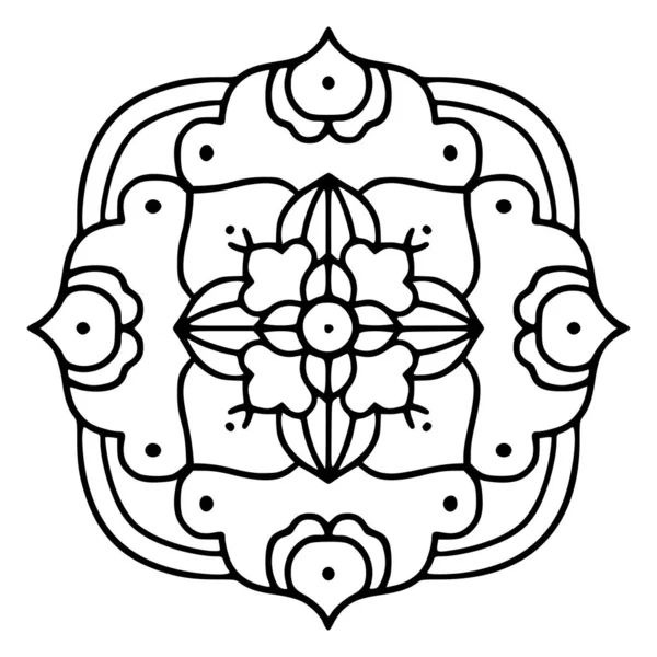 Dibujado a mano flor Mandala ilustración. Elemento decorativo vintage . — Archivo Imágenes Vectoriales