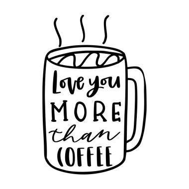 Modern kaligrafi kompozisyonunu çizen sevimli bir el çizimi..