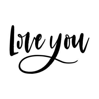 Modern kaligrafi kompozisyonunu çizen sevimli bir el çizimi..