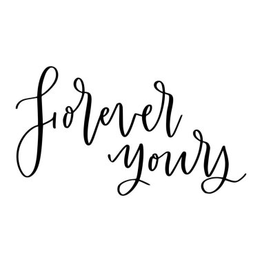 Modern kaligrafi kompozisyonunu çizen sevimli bir el çizimi..