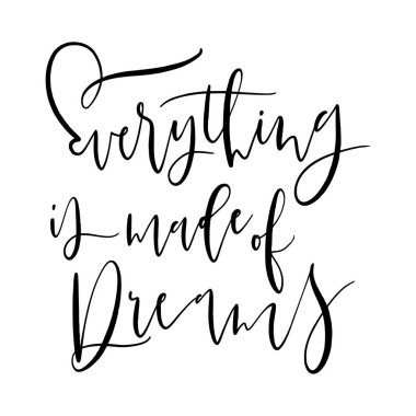 Modern kaligrafi kompozisyonunu çizen sevimli bir el çizimi..