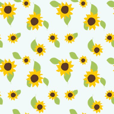 Klasik dikişsiz pastel vektör çiçek deseni. Yapraklar ve çiçekler tekrarlanabilir arkaplan.