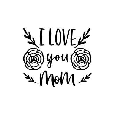 Anneler Günün kutlu olsun. Çiçek karalama elementleriyle harf kompozisyonu.