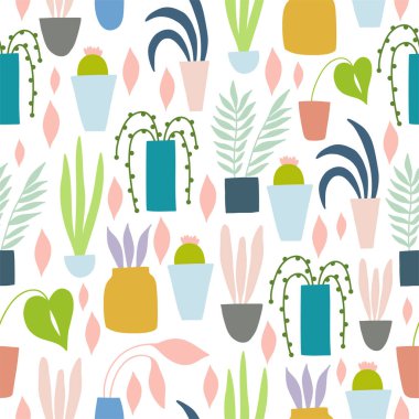 El çizimleri, çiçekler ve bitkiler. Kızsal boho çizimleri. Tenceredeki kancık. Dikenli desen.