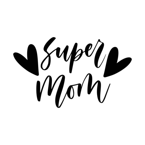 Feliz día de las madres. Composición de letras con elementos garabatos florales. — Vector de stock