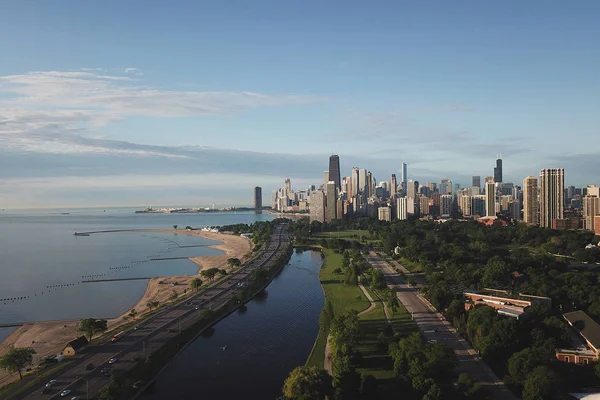 Widok na centrum miasta Chicago — Zdjęcie stockowe