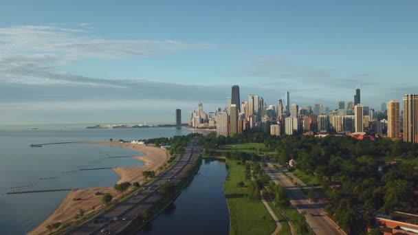 Pemandangan pusat kota Chicago — Stok Video