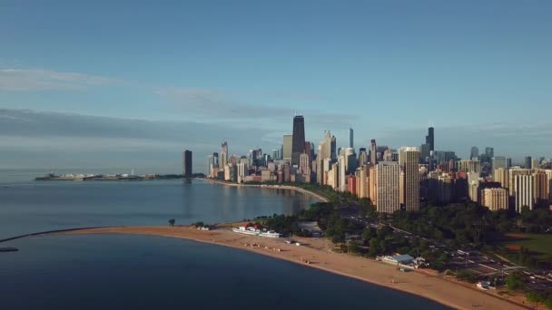 Weergave van de binnenstad van Chicago — Stockvideo