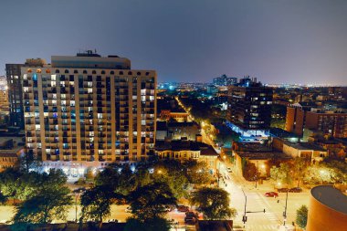 Chicago şehir gece görünümü