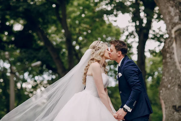 Pareja de boda Parque —  Fotos de Stock