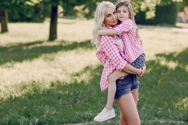 young family mother and daughter