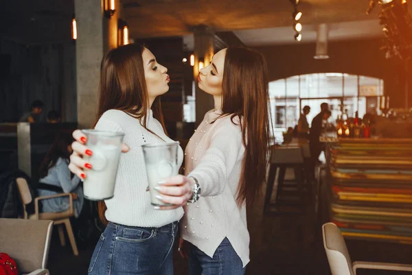 Girls in cafe — Stock Photo, Image