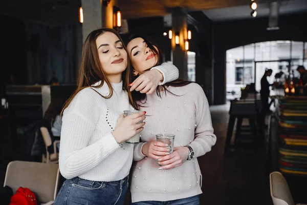 Girls in cafe — Stock Photo, Image