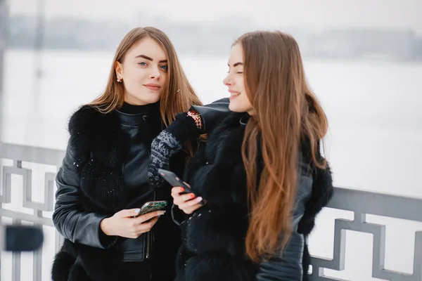 Mädchen in einem Winterpark — Stockfoto