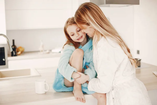 Mother with cute blond daughter — Stock Photo, Image