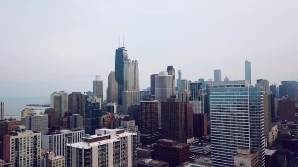 Chicago downtown aerial view cloudy — Stock Video
