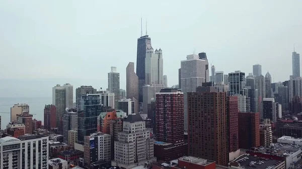 Chicago Downtown Aerial View Cloudy — Stock Photo, Image