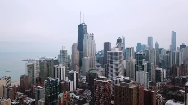 Chicago centro vista aerea nuvoloso — Video Stock