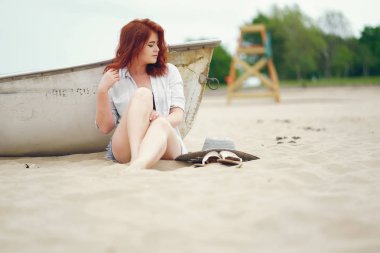 bir Beach güzel kız