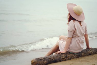 bir Beach güzel kız