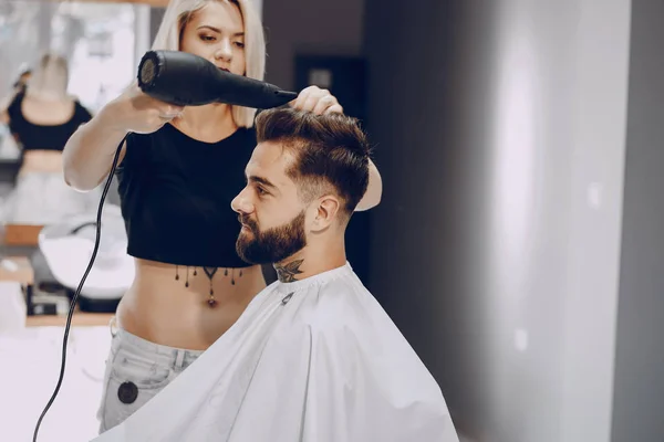 Guy in the barbercos — Stock Photo, Image