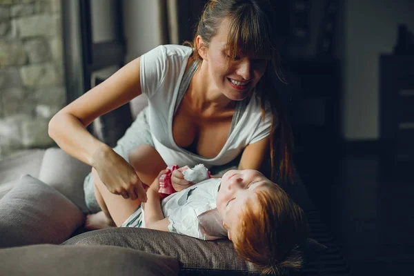 Mother with son at home — Stock Photo, Image