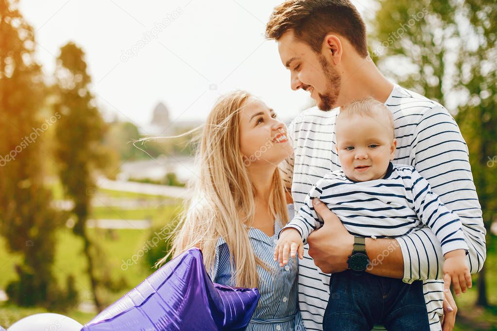 beautiful family in a park