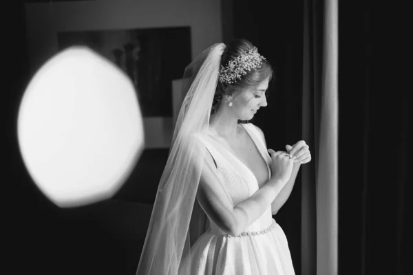 Pagi yang elegan pengantin — Stok Foto