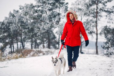 Güzel kadın bir köpekle oynamayı