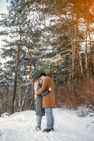 Happy couple walking through the park — Stock Photo, Image