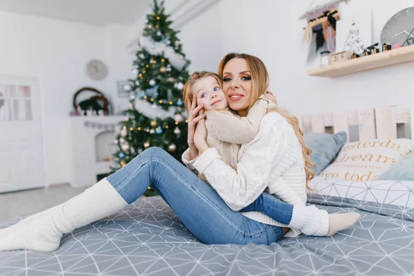 mother and daughter playing