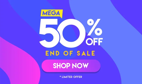 Percent Mega Discount Sale Colorful Minimal Gradient Vector Illustration Banner — Stock Vector