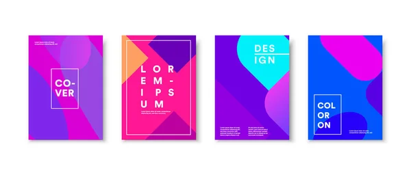 Plantilla Diseño Portada Con Líneas Color Geométricas Abstractas Modernas Estilo Gráficos Vectoriales