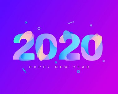 Yeni yıl kutlama afiş, afiş, reklamlar, vektör izole arka plan dilek için 2020 Logo Grafik - Vektör