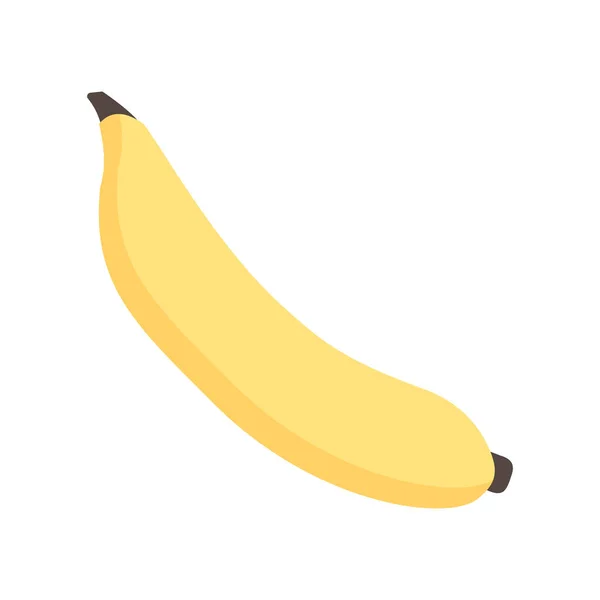 Ikona Banana Płaski Ilustracja Kolorowy Wektor Białym Tle Motyw Tropikalny — Wektor stockowy