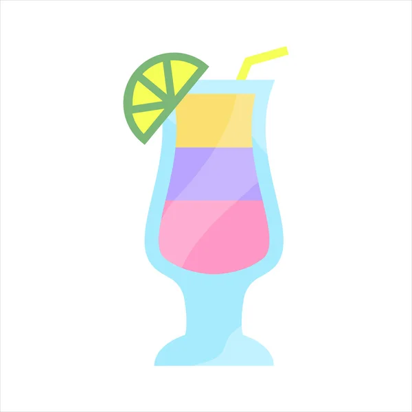 Icône Cocktail Tropical Illustration Plate Vecteur Coloré Icônes Isolées Tropical — Image vectorielle