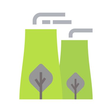 Temiz enerji endüstrisi simgesi. Düz illüstrasyon renkli vektör izole simgeler Eko temiz yeşil enerji Web için