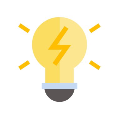 Enerji ampul simgesi. Düz illüstrasyon renkli vektör izole simgeler Eko temiz yeşil enerji Web için