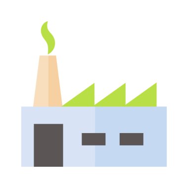 Yeşil enerji kaynağı sanayi simgesi. Düz illüstrasyon renkli vektör izole simgeler Eko temiz yeşil enerji Web için