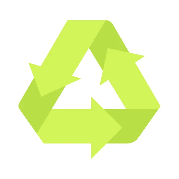 Recycler Vert Réutiliser Réduire Icône Illustration Plate Vecteur Coloré Icônes — Image vectorielle