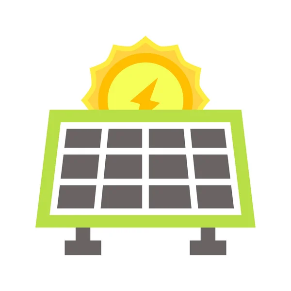 Solar Panel Solar Energy Icon Flat Illustration Colored Vector Isolated — Stock Vector