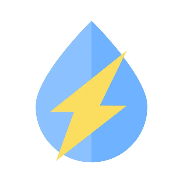 Ikona Zdroje Energie Vody Plochý Ilustrace Barevný Vektor Izolované Ikony — Stockový vektor
