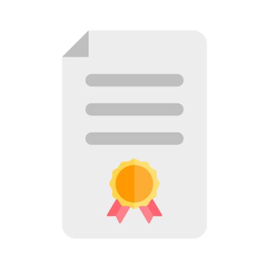 Sertifikalı yetkili satıcı sertifika simgesi. Ödül Madalyası hediye simgeleri düz illüstrasyon renkli vektör izole simgeler