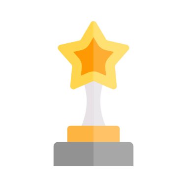 Yıldız ödülü simgesi. Ödül Madalyası hediye simgeleri düz illüstrasyon renkli vektör izole simgeler