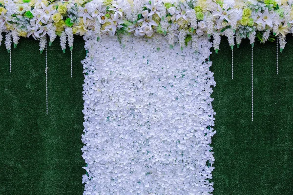 Vackra Blommor Bakgrund För Bröllop Scen — Stockfoto